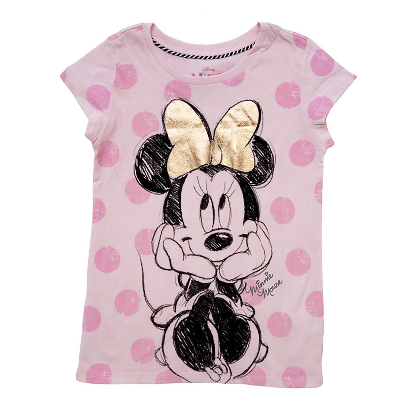 Футболка Mickey Mouse & Friends Minnie Mouse Oh So Sweet Sketch T-Shirt - Light Pink для девочек, цвет: Светлый розовый — фото 1