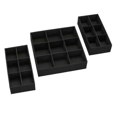 Household Essentials Wide Closet Organizer Linen Drawers, 2 Pack - Black