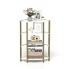NicBex Bookcases for Living Room 5-Tier Corner Open Shelf Bookcase Storage Shelf with Metal Mesh Door for Home Office, Kitchen - 4 of 4