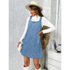 Women's Sleeveless Casual Denim Dress Crewneck Vintage Loose Jean Overall Dress with Pockets - 3 of 4