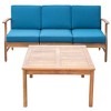 Infurnic Patio Seating Sets Modern Outdoor Furniture Set Featuring Unique Design,Perfect for Gardens, Living Spaces, Blue, 75.75"*28.25"*33" - 3 of 4