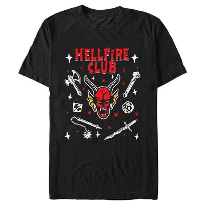 Men's Stranger Things Hellfire Club Icon T-shirt - Black - Small : Target