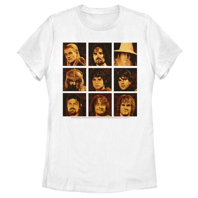 Women's Lord of the Rings Fellowship of the Ring Character Boxes T-Shirt