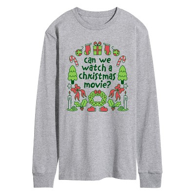 Men's - Instant Message - Watch Xmas Movie Long Sleeve Graphic T-Shirt