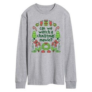 Men's - Instant Message - Watch Xmas Movie Long Sleeve Graphic T-Shirt - 1 of 4