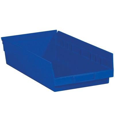 Box Partners Plastic Shelf Bin Boxes 17 7/8" x 11 1/8" x 4" Blue 8/Case BINPS114B