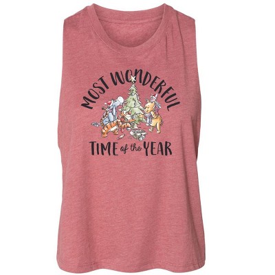 Women's - Winnie the Pooh - Christmas Most Wonderful Time of the Year Graphic Racerback Tank
