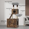COZONY Cat Tree with Litter Box Enclosure, Hidden Cat Washroom Furniture with Condo, Large Platform, Sisal Scratching Posts & Removable Cushion - 4 of 4