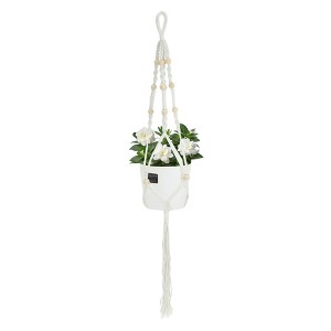 Unique Bargains Macrame Plant Hanger Woven Cotton Indoor Outdoor Decorative - 1 of 4