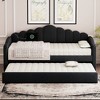 Twin Size Upholstered Daybed with Trundle and USB Charging Ports - 3 of 4