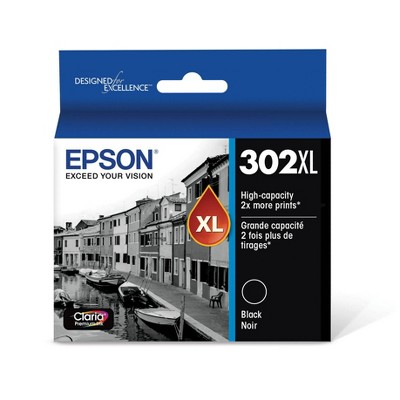 Epson 302xl Single Ink Cartridge - Black (t302xl020-cp) : Target