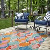 5'x7' Padgett Washable Outdoor Rug Aqua Blue/Orange - Linon - 2 of 4