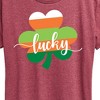 Women's - Instant Message - Lucky Striped Shamrock Short Sleeve Graphic T-Shirt - 2 of 4