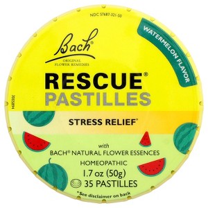 Bach Rescue® Pastilles, Stress Relief, Watermelon, 35 Pastilles, 1.7 oz (50 g) - 1 of 2