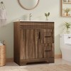 EROMMY 30" Single Bathroom Vanity With Ceramic Top And Faucet, Bathroom Vanity With Drawers And Cabinet - 3 of 4