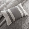 Sapphtopaz 7 Piece Bedding Quilt Set Solid Color Border Medallion Pattern Quilting Reversible Quilt Set with Throw Pillow - 4 of 4
