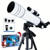 UBSSO Telescope 70 mm Aperture 400 mm Refractor Astronomical Portable Telescope for Kids Adults Beginners with Tripod Carrying Bag, White - 2 of 4