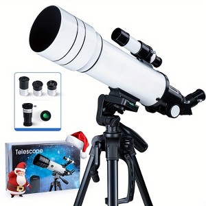 UBSSO Telescope 70 mm Aperture 400 mm Refractor Astronomical Portable Telescope for Adults Beginners with Tripod Carrying Bag White - 1 of 4