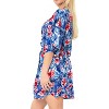 LA LEELA Women's Vacation Beachwear Mini Bathing Suit Summer Beach Dress Plus Size Fall Swimsuit Cover Ups 1X-2X Blue, Floral - 3 of 4