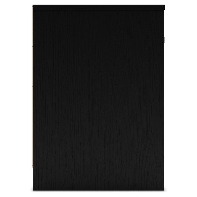 Black Transitional 1-Drawer Nightstand with Open Cubby