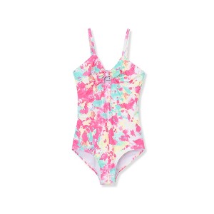 Lands' End Kids Chlorine Resistant Cutout One Piece Swimsuit - 1 of 2