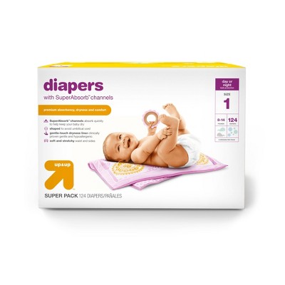 Diapers Super Pack Size 1 - 124ct - up & up™