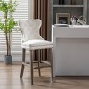 WestinTrends 29" Tufted Upholstered Velvet Bar Stool with Metal Footrest (Set of 2) - 2 of 4