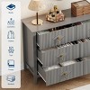 47.2" Fluted Dresser, 6-Drawer Wood Dresser for Bedroom, Modern Chest of Drawers, Storage Organizer Cabinet for Living Room, Hallway, Entryway - 3 of 4