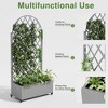 Dovelina Floor Planters Mobile Metal Planter Box, Trellis for Climbing Plants, Drainage Holes and wheels - 3 of 4
