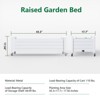 Infurnic Planters, Short Garden Bed Outdoor with Wheels and Drain Holes, Portable Planter Box for Patio Balcony Backyard, White, 43.3"*17.7"*17.56" - 4 of 4