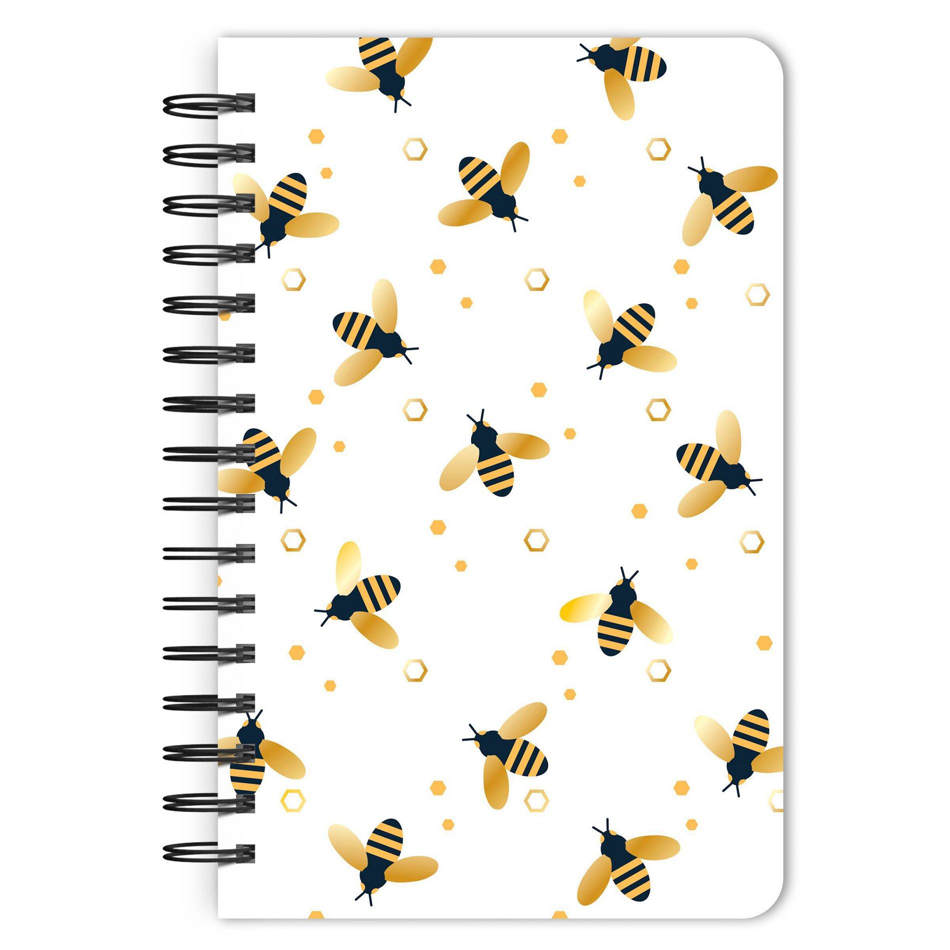 BrownTrout Busy Bees Compact Wire Journal with Foil Stamped Cover