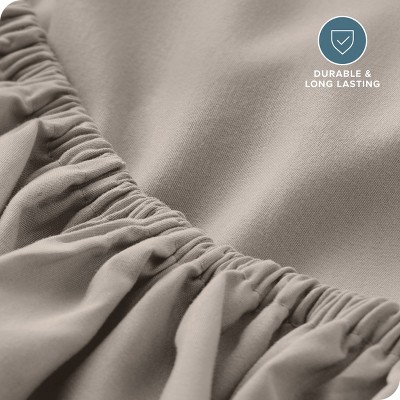 Twin Khaki Ultra-Soft Microfiber Deep Pocket Fitted Sheet