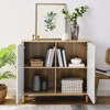 BEAFUP Storage Cabinet with Doors and Shelves, MDF Feature Cabinet with Adjustable Shelves, Freestanding Sideboard Buffet Cabinet for Kitchen, Natural - 2 of 4