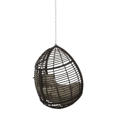 Outdoor Teardrop Wicker Hanging Chair with Cushions