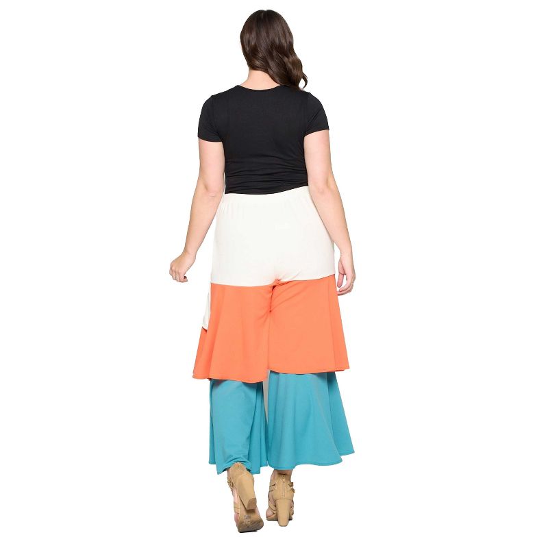 L I V D Women's Tiered Colorblock Flare Pants, 3 of 4