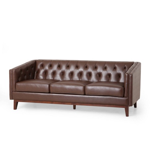 Ovando Contemporary Upholstered 3 Seater Sofa Dark Brown/espresso ...