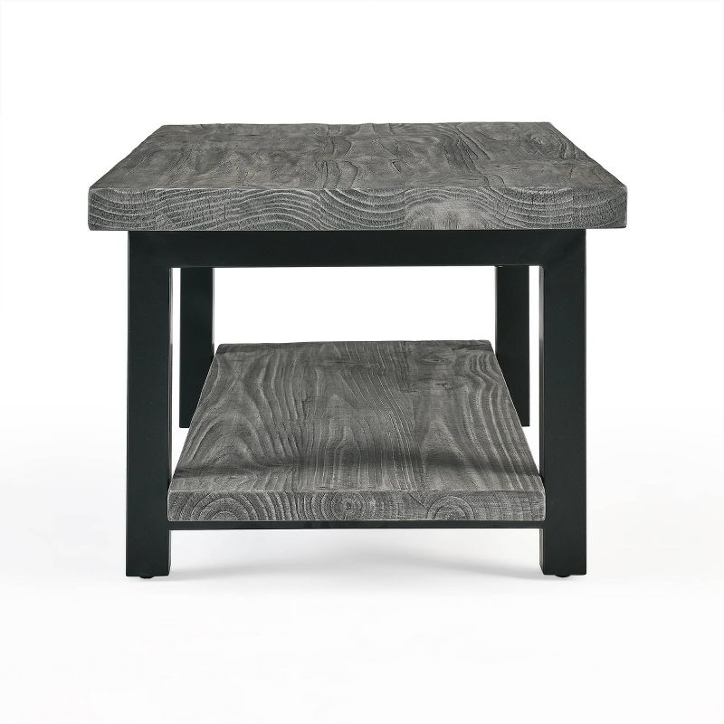 42&#34; Pomona Metal and Reclaimed Wood Coffee Table Slate Gray - Alaterre Furniture, 5 of 13