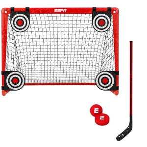 ESPN Street Hockey Hat Trick Set for Kids, Includes Hockey Net, Stick, Puck, and Ball (ES-HK540) - 1 of 4
