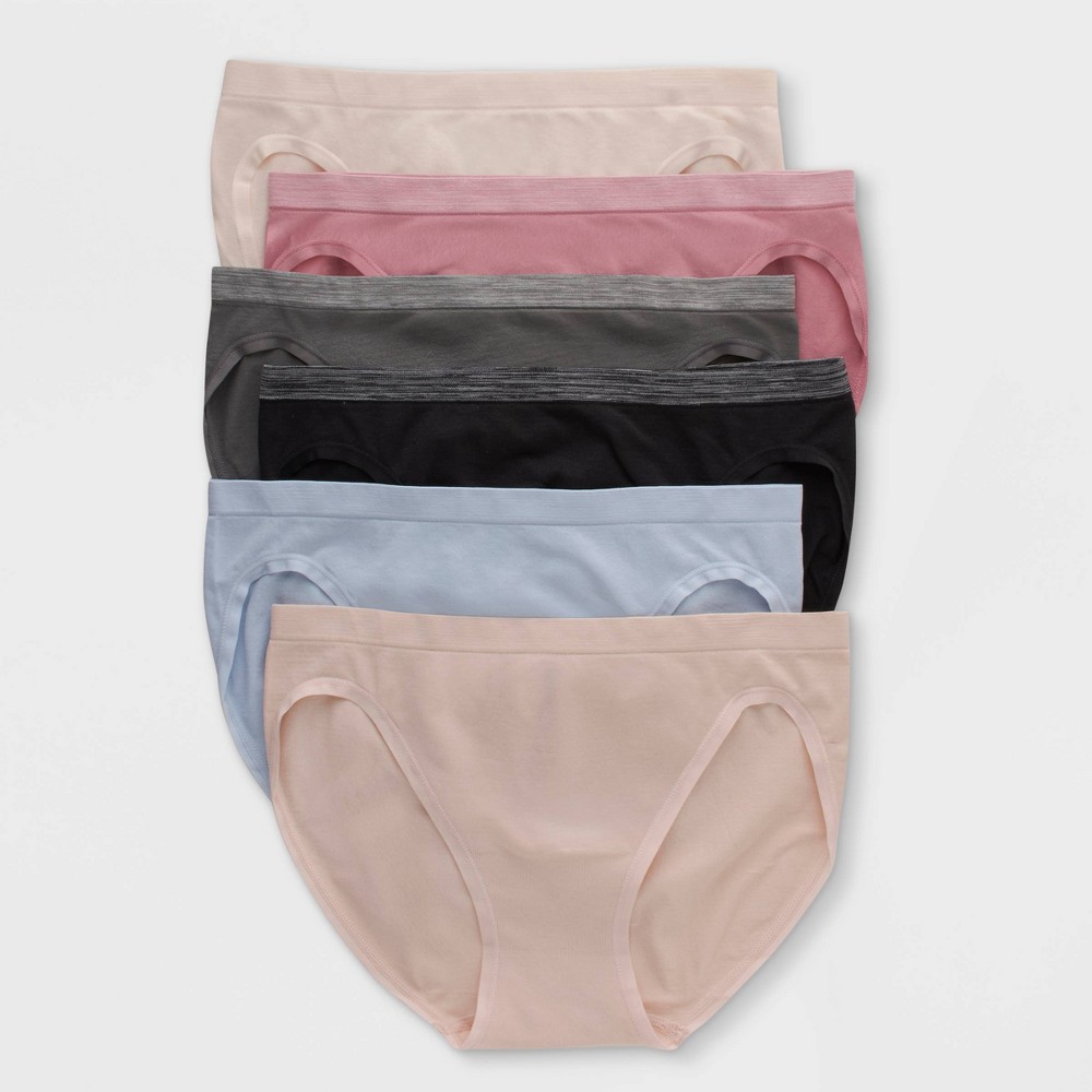 Hanes Women's 6pk Comfort Flex Fit Seamless Bikini Underwear - Colors May Vary M: Midweight Knit, Low Rise