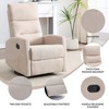 Manual Recliner Chair with Rocker and 360° Swivel, Fabric Upholstery, Handle Recline, Heavy Duty Metal Base - 2 of 4