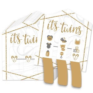 Big Dot of Happiness It's Twins - Gold Twins Baby Shower Game Pickle Cards - Pull Tabs 3-in-a-Row - Set of 12 - 1 of 4