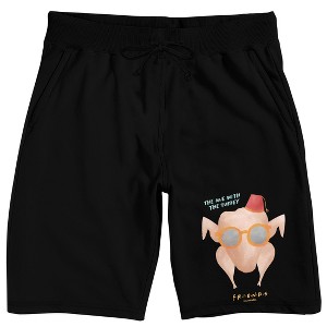 Friends TV The One With The Turkey Men's Black Sleep Pajama Shorts - 1 of 4
