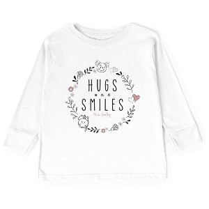 The Juniper Shop Mini Smiley Hugs and Smiles Toddler Long Sleeve Tee - 1 of 4