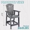 Whizmax Tall Adirondack Chairs Set of 2, HDPE Balcony Chair with Connecting Tray & Umbrella Hole - 3 of 4