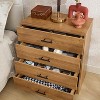 Oak Wooden 4 Drawers Nightstands, 4 Drawer Dresser, Large Storage End Table for Bedroom for Living Room, Bedroom, Office, Brown - 4 of 4