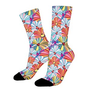 Bright Seamless Women Printed Crew Socks Funny Funky Socks Soft Polyester Novelty Gifts for Artists Men - 1 of 4