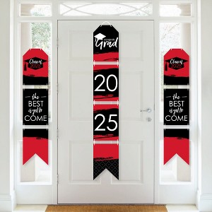 Big Dot of Happiness Red Grad - Best is Yet to Come - Hanging Vertical Paper Door Banners - 2025 Red Grad Party Wall Decor Kit - Indoor Door Decor - 1 of 4