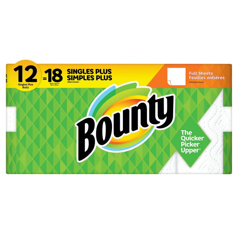 Bounty Paper Towels White - 12 Singles Plus Rolls, 6 of 8