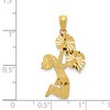 Black Bow Jewelry 14k Yellow Gold Diamond Cut Cheerleader Pendant - 4 of 4