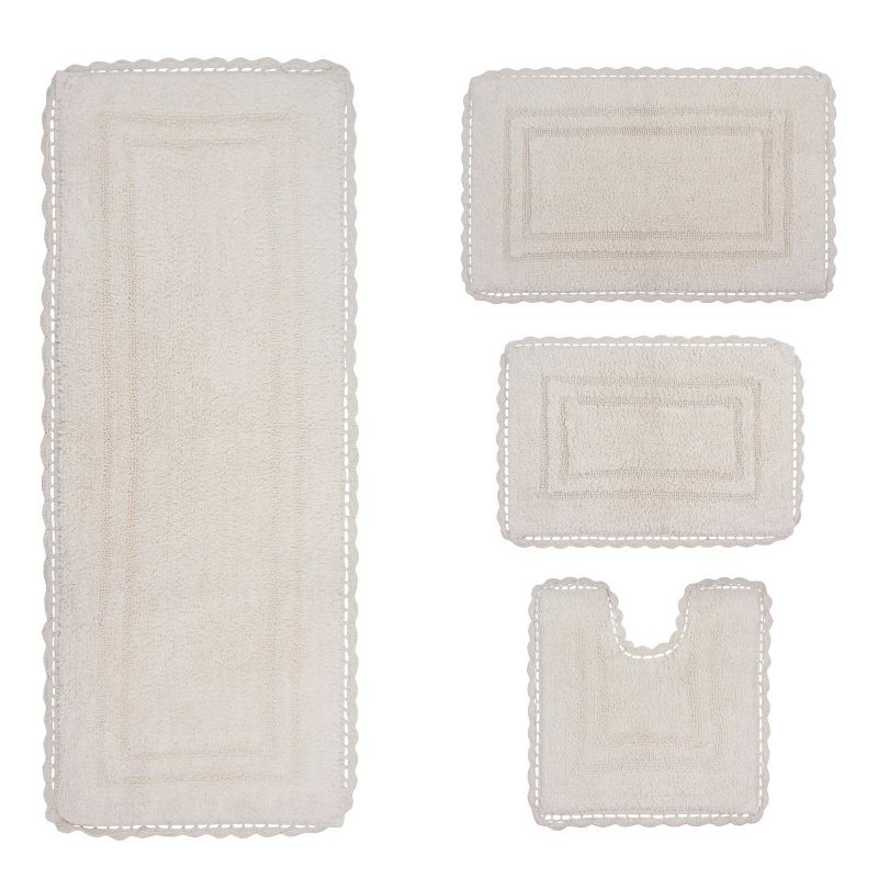 Casual Elegence Collection Cotton Reversible Tufted Set of 4 Bath Rug Set - Home Weavers, 2 of 5